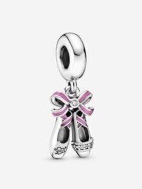 Pink Ballerina Shoes Dangle Charm